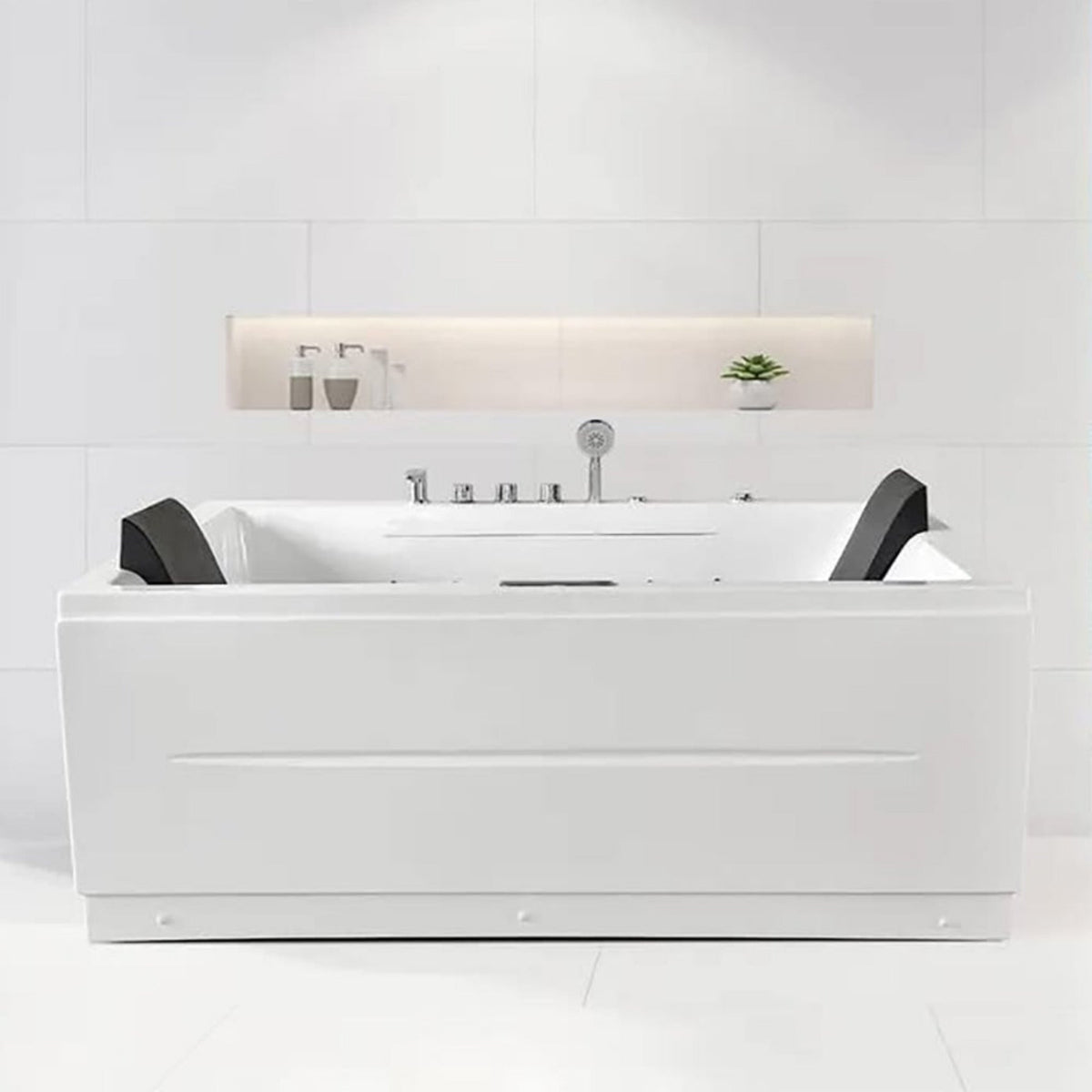 Luxara 71-Inch Premium Modern Acrylic Soaking Bathtub With Bubble Jets And LED Lighting (SAK26415)
