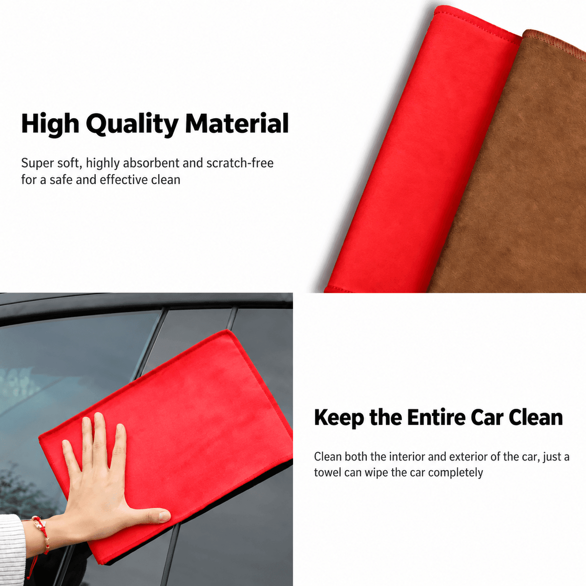 Premium Dual-Sided Microfiber Towel | 8x Absorbent | Coral Velvet + Suede | 28×20cm