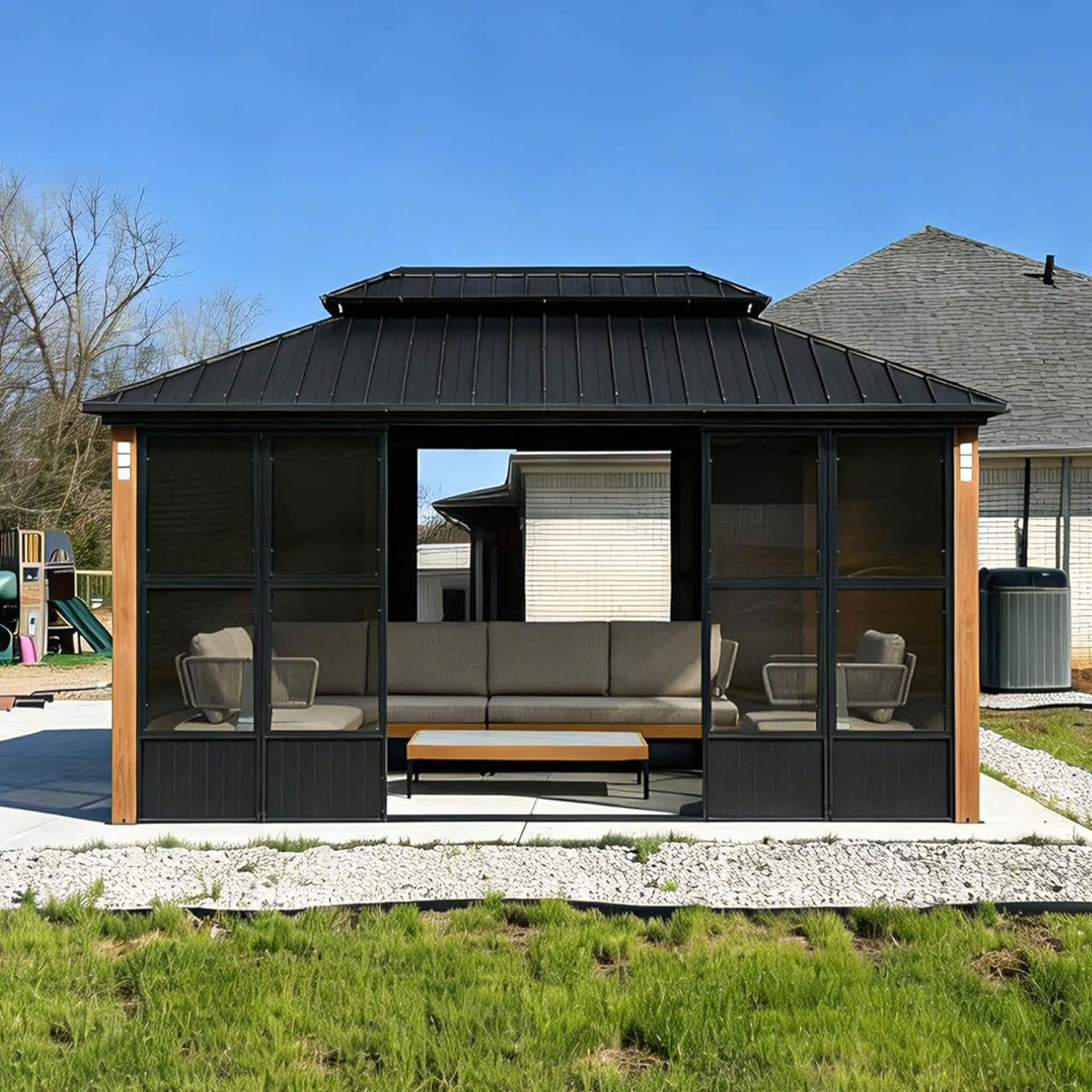 Prestige Premium Hardtop Double Top Outdoor Patio Solarium Sunroom (SAK43078)