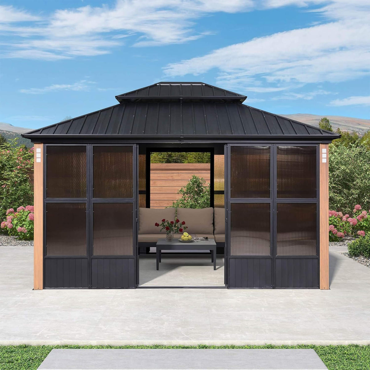 Prestige Premium Hardtop Double Top Outdoor Patio Solarium Sunroom (SAK43078)