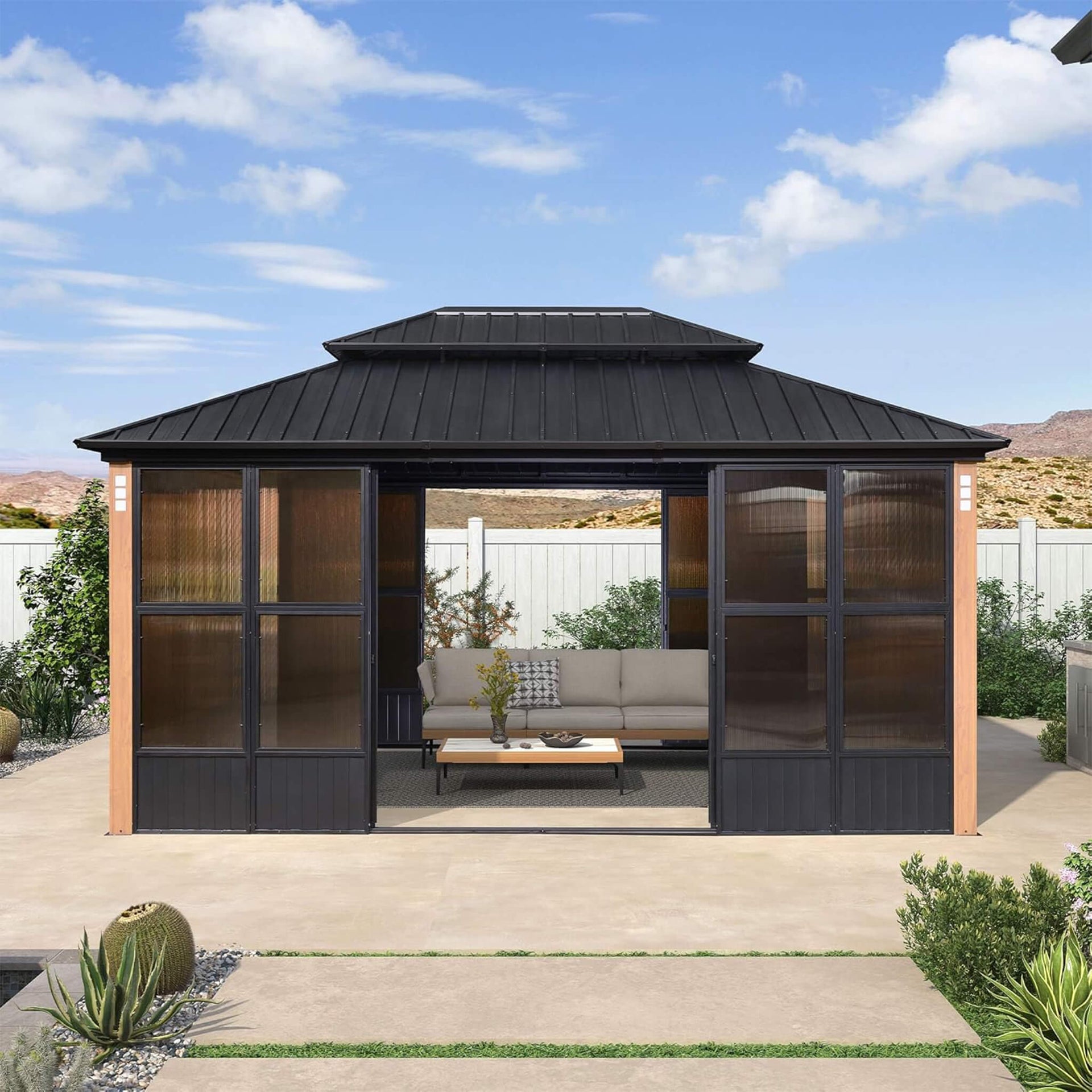 Prestige Premium Hardtop Double Top Outdoor Patio Solarium Sunroom (SAK43078)