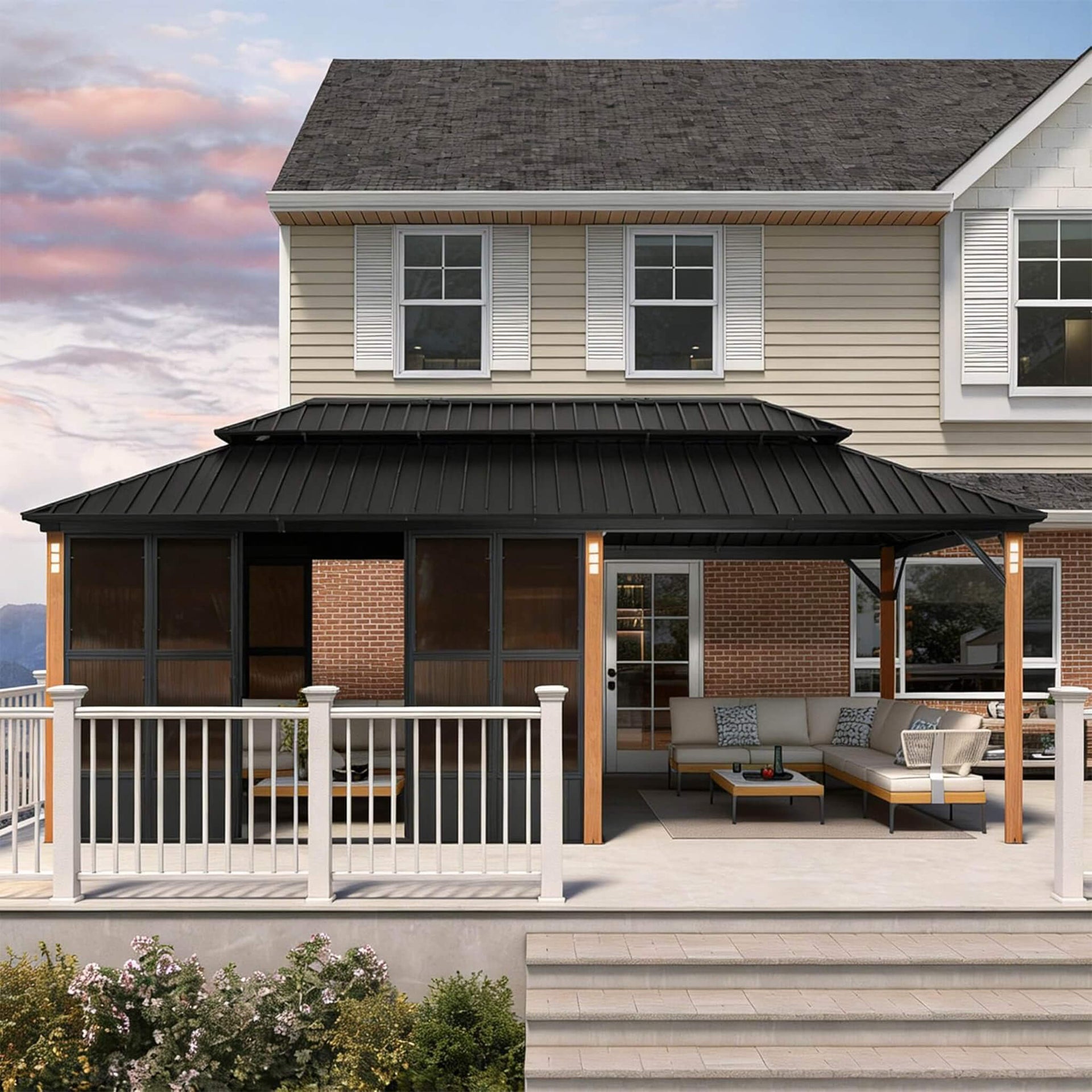 Prestige Premium Hardtop Double Top Outdoor Patio Solarium Sunroom (SAK43078)