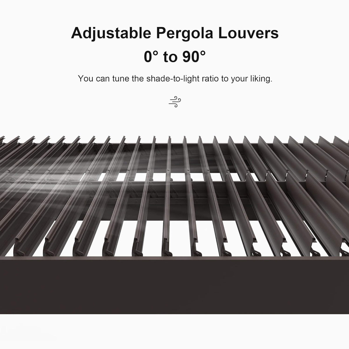 Premium Outdoor Aluminum Louvered Patio Pergola With LED Lights [PERGOLA ONLY] (SAK24896)