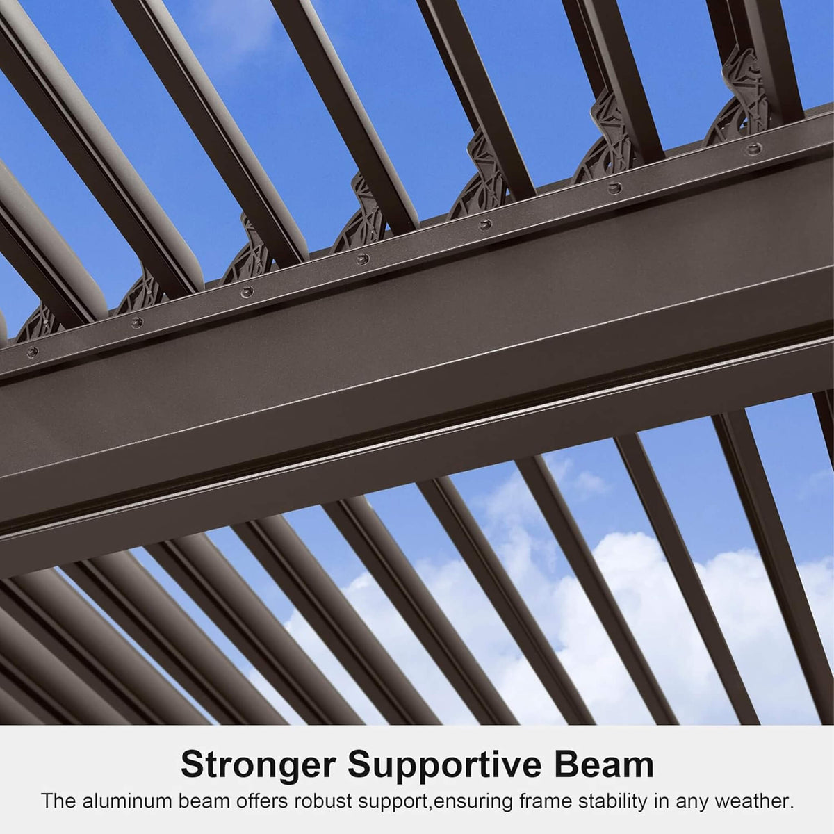 Premium Outdoor Aluminum Louvered Patio Pergola With LED Lights [PERGOLA ONLY] (SAK24896)
