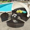 Premium 76-Inch Round Outdoor Patio Rattan Daybed W/ Canopy & Table (SAK96418)