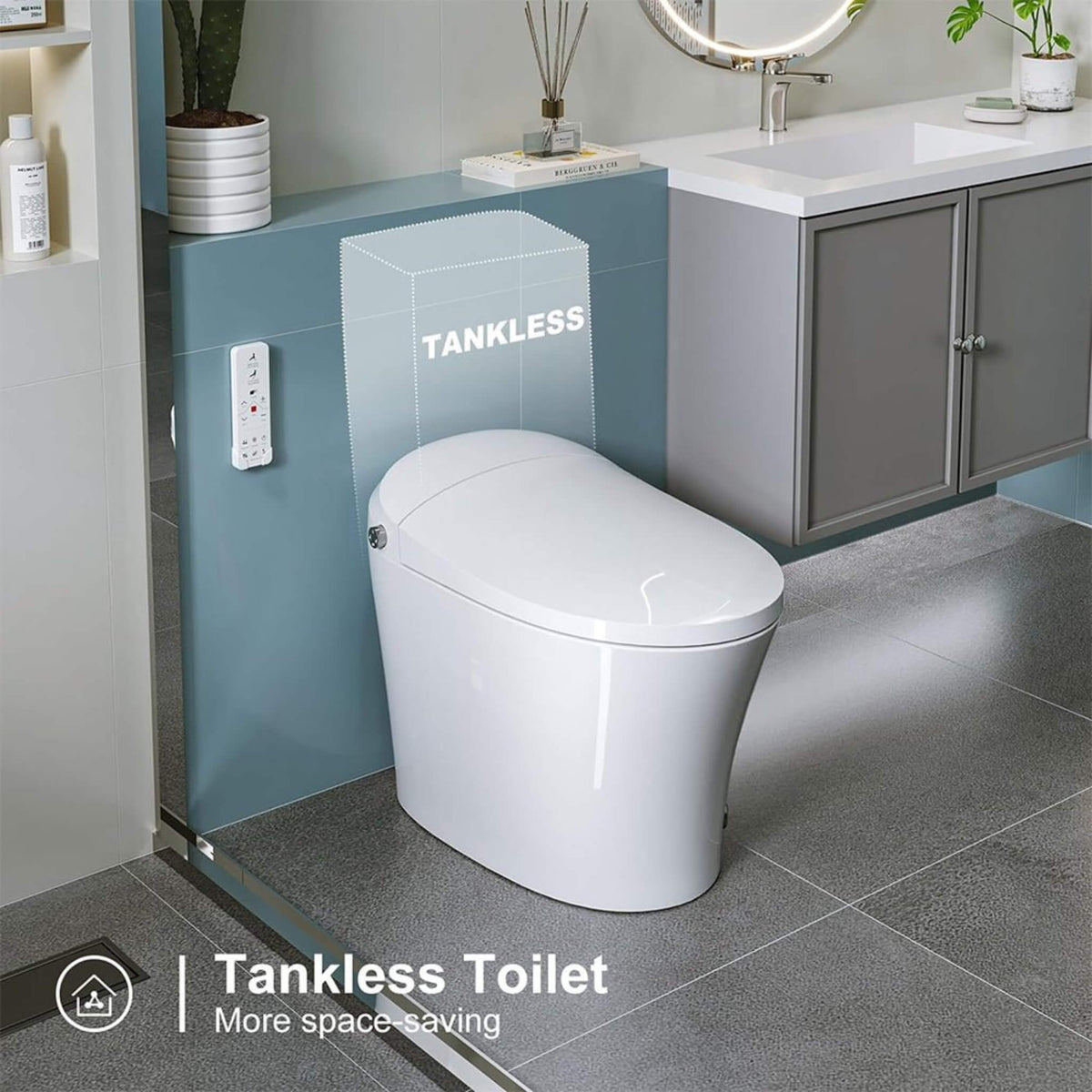 Premium Smart Heated Tankless Bidet Toilet With Dual Flush System (SAK10485)