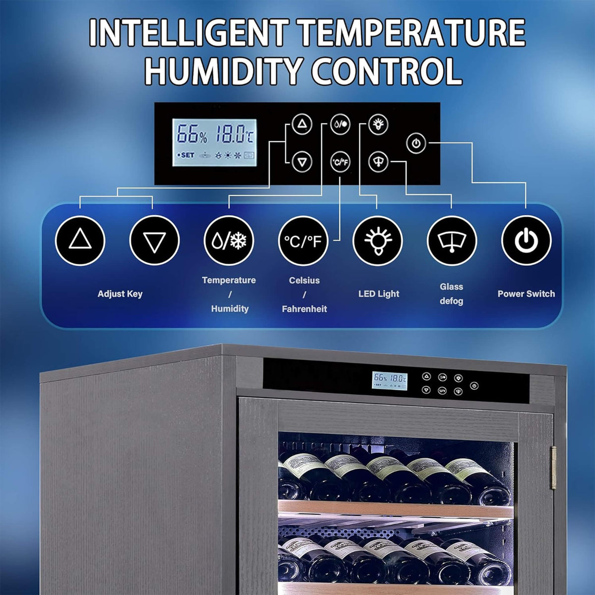 102-Bottle Smart Temperature-Controlled Multi-Tier Wine Cabinet For Home And Bar (SAK46361)