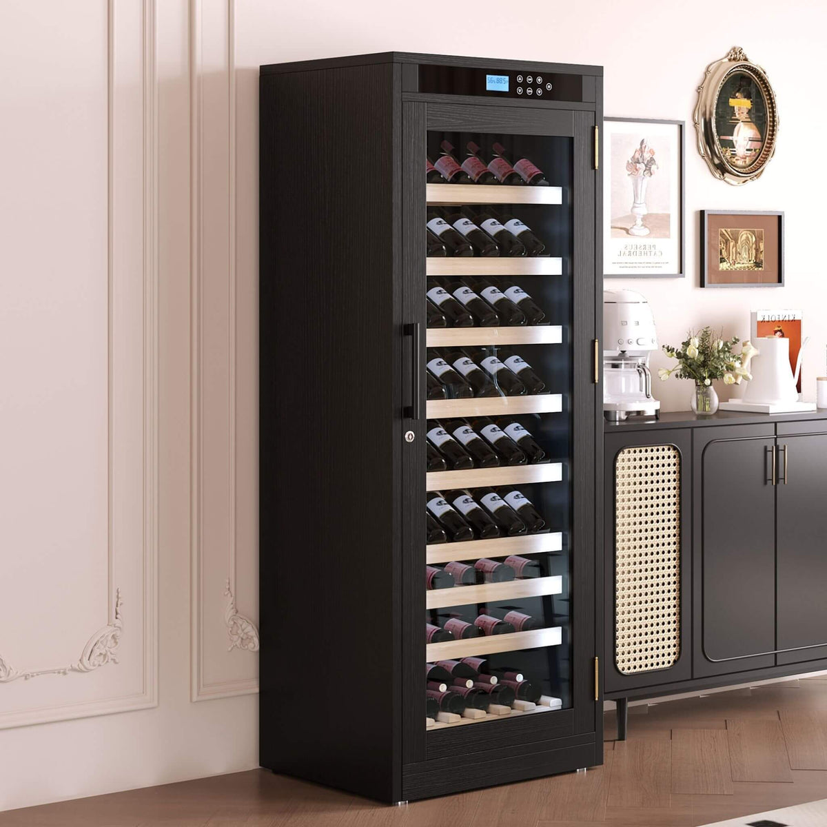 102-Bottle Smart Temperature-Controlled Multi-Tier Wine Cabinet For Home And Bar (SAK46361)