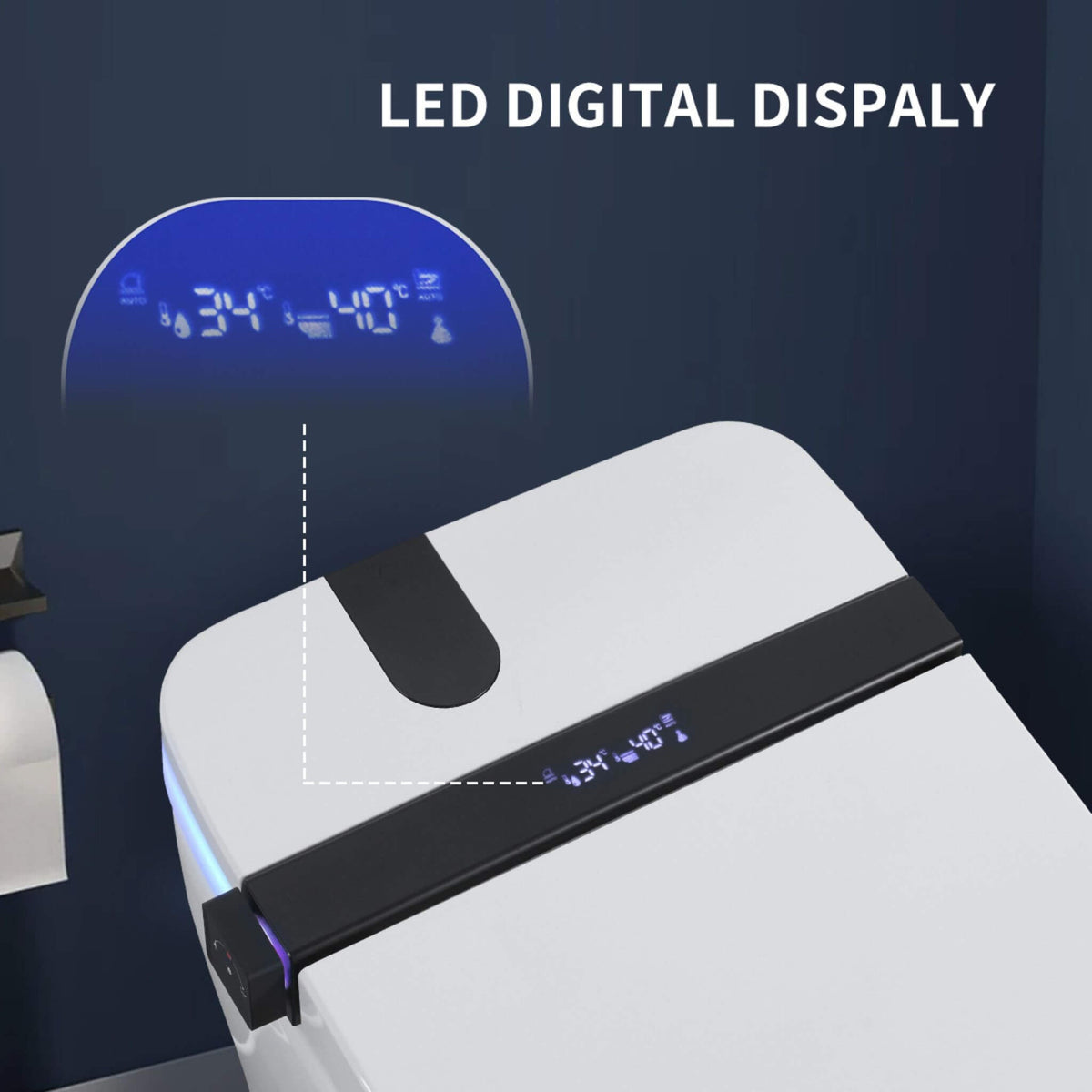 Premium Smart Toilet With Bidet Seat LED Display & Night Light (SAK81465)