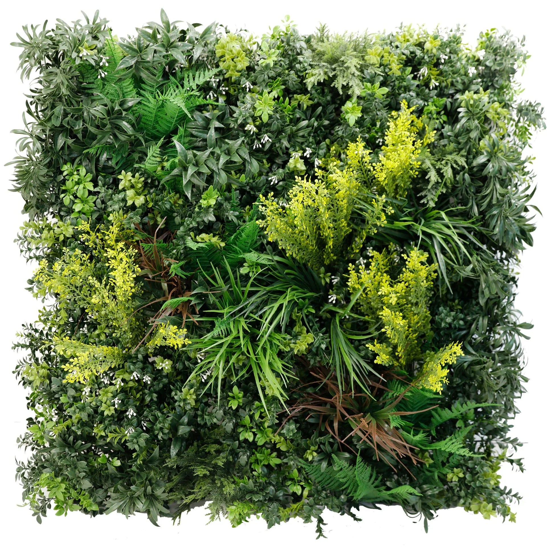 Tropical Vibe Artificial Vertical Garden Green Wall Panel 35×35in – NFPA701 Fire Rated – UV Resistant – Commercial Grade