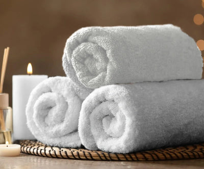 Cotton Terry Bath Towel, 30 x 70 in, White