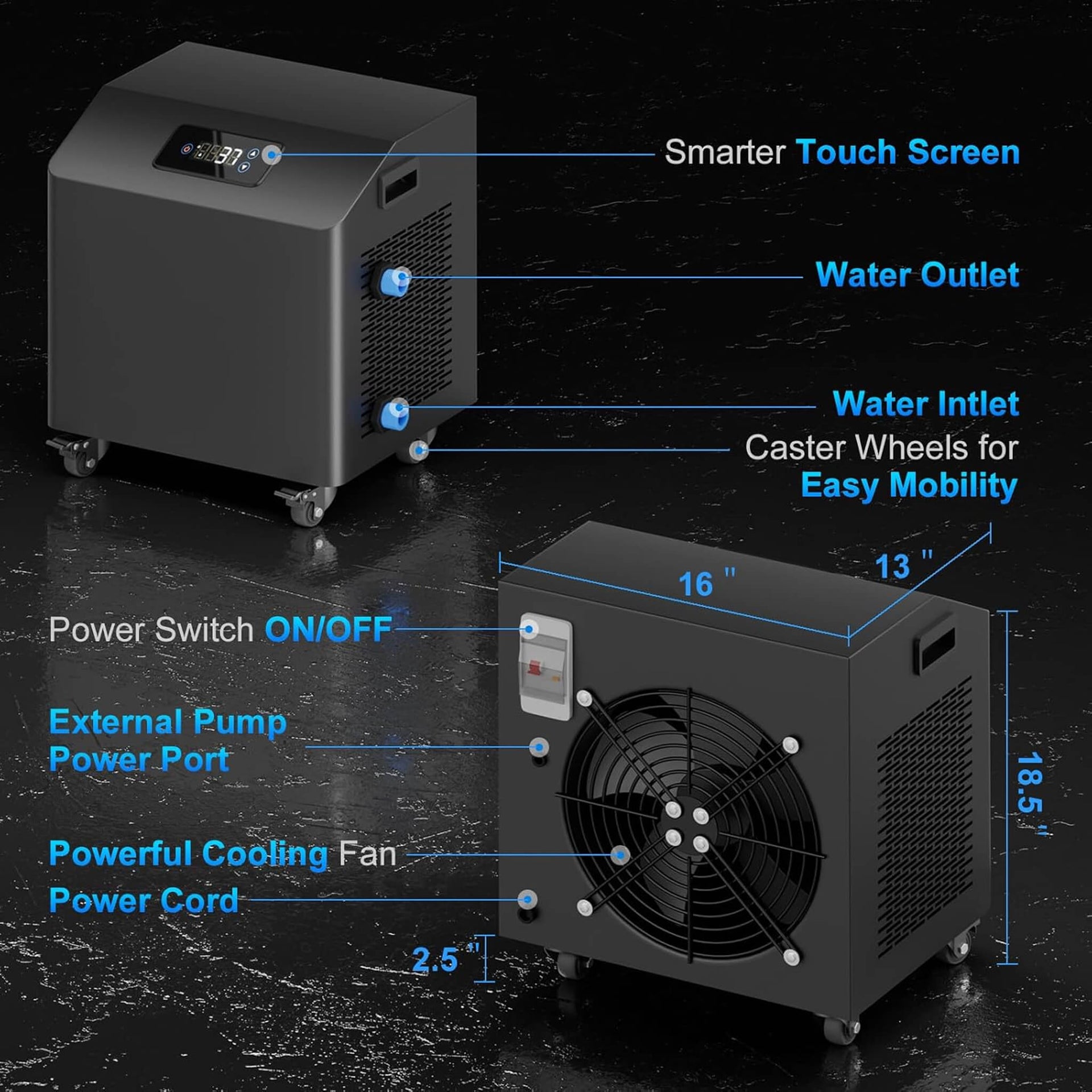 FCP Premium XL 120 Gal Cold Plunge Tub Kit With 1HP Chiller, Filter, And Pump (SAK92632)