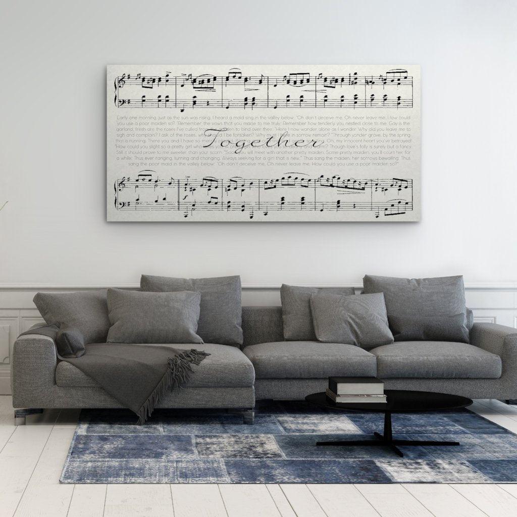 Framed Song Lyrics And Sheet Music Custom Canvas