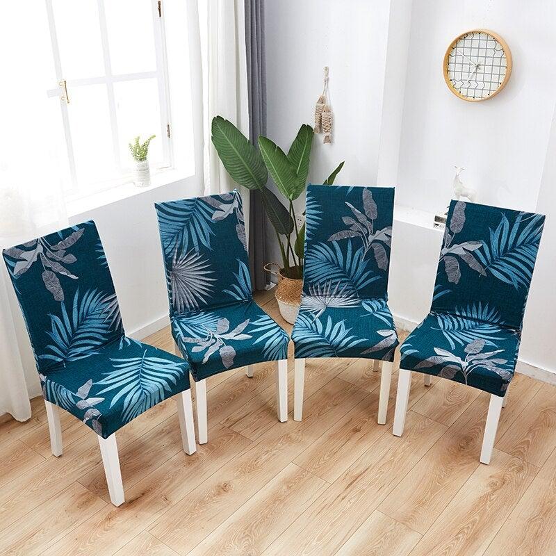Printed Polyester Fabric Chair Cover Washable Chair Covers Seat Slipcovers Stretch Dining Seat Case For Home Stretch Removable Washable Dining Room Chair Protector Slipcovers/Home Decor Dining Room Seat Cover Multiple Styles