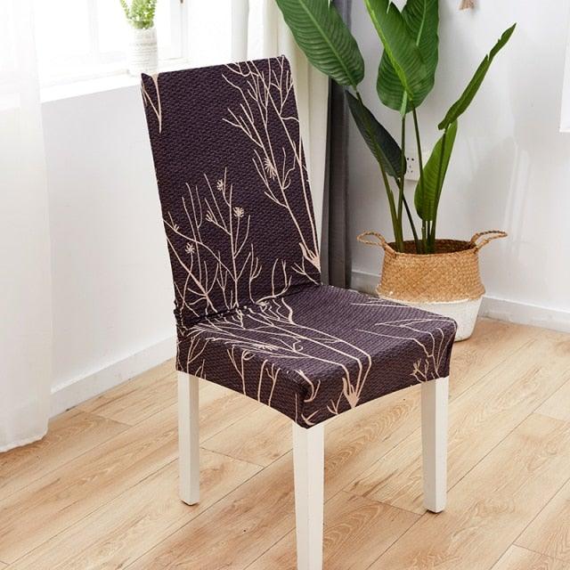 Printed Polyester Fabric Chair Cover Washable Chair Covers Seat Slipcovers Stretch Dining Seat Case For Home Stretch Removable Washable Dining Room Chair Protector Slipcovers/Home Decor Dining Room Seat Cover Multiple Styles