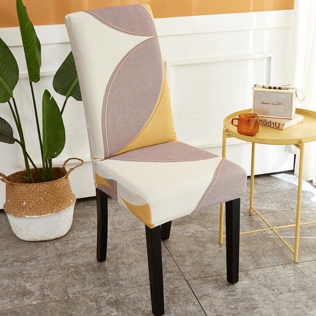 Printed Polyester Fabric Chair Cover Washable Chair Covers Seat Slipcovers Stretch Dining Seat Case For Home Stretch Removable Washable Dining Room Chair Protector Slipcovers/Home Decor Dining Room Seat Cover Multiple Styles