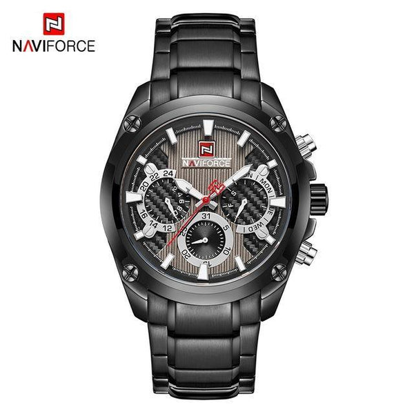 Men's  Waterproof Stainless Steel Watch With Chronometers Business Style Wristwatch Unique Design Perfect Gift