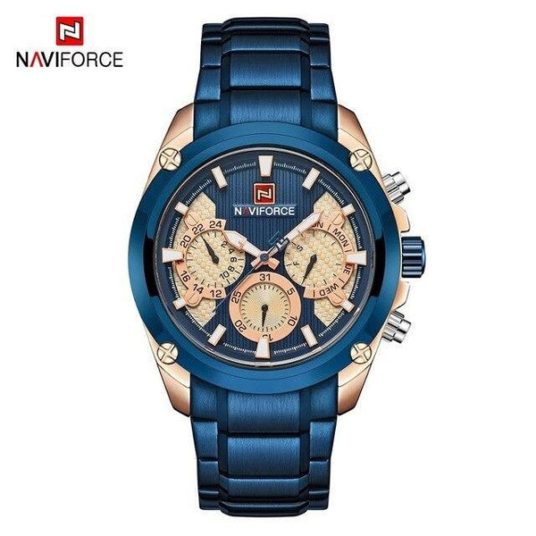 Men's  Waterproof Stainless Steel Watch With Chronometers Business Style Wristwatch Unique Design Perfect Gift