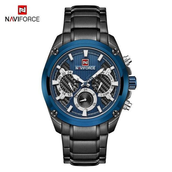 Men's  Waterproof Stainless Steel Watch With Chronometers Business Style Wristwatch Unique Design Perfect Gift