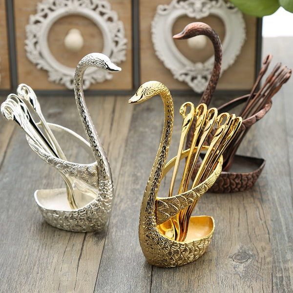 Swan Salad & Dessert Flatware