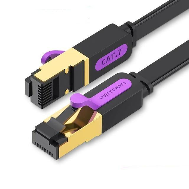 Black Gold Ethernet Cable Cat7 RJ45 Lan Cable SSTP Network Internet Fast LAN Wire Network Gold Plated Patch Cord Cable For PC Router Laptop Cable Ethernet