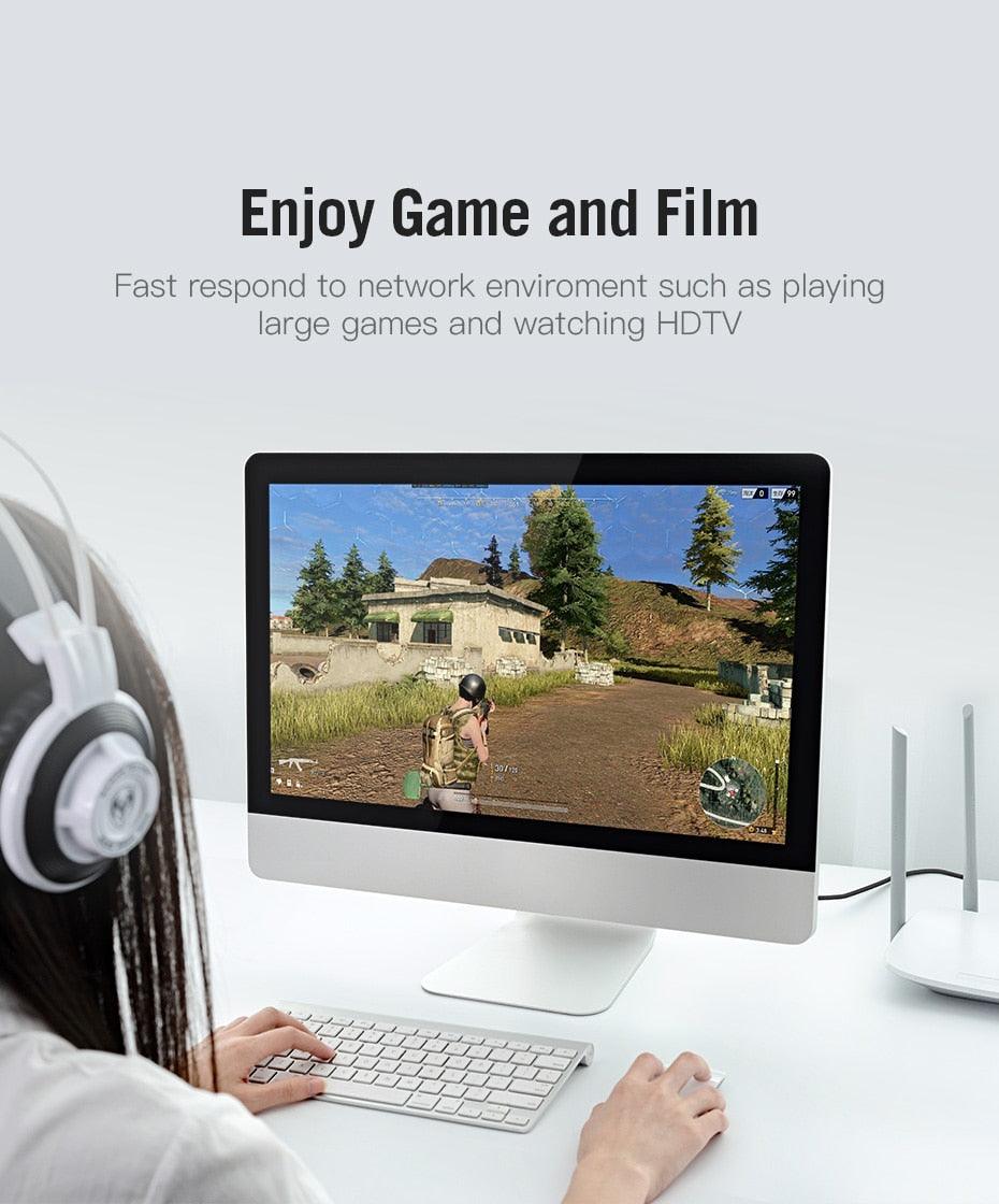 Black Gold Ethernet Cable Cat7 RJ45 Lan Cable SSTP Network Internet Fast LAN Wire Network Gold Plated Patch Cord Cable For PC Router Laptop Cable Ethernet