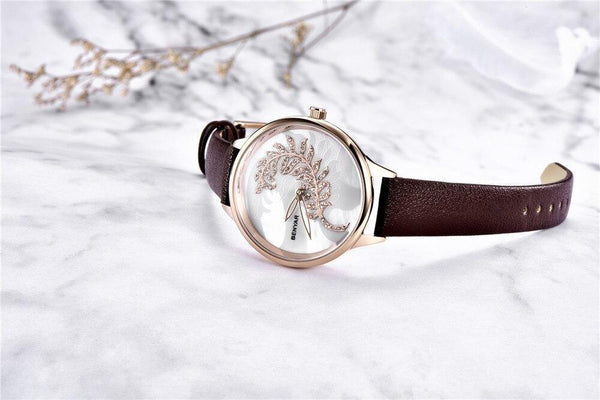 Luxury Womens Round Watch Simple Analog Quartz Watches Elegant Stainless Steel Mesh Strap Fashionable Wrist Watch For Woman