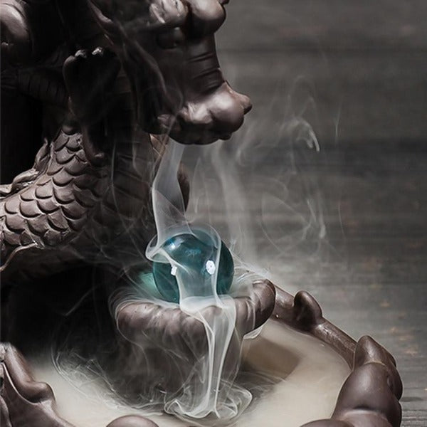 Pearl Guarding Dragon Backflow Incense Burner