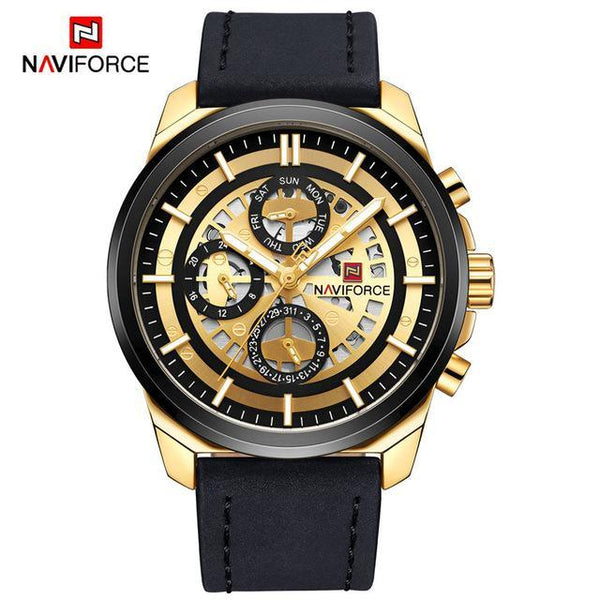 Sports Men's Leather Waterproof Date Display Casual Analog Luxury Watches Unique Design Perfect Gift