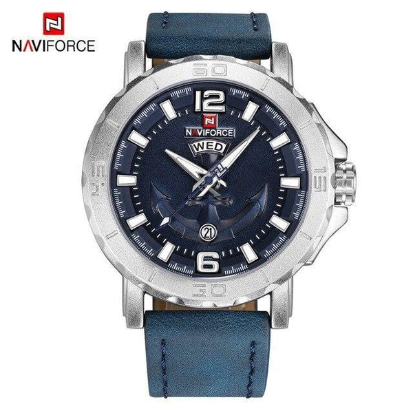 Men's Waterproof Watch With Anchor Detail and Fluorescent Hands Excellent Design Luxury Perfect Gift