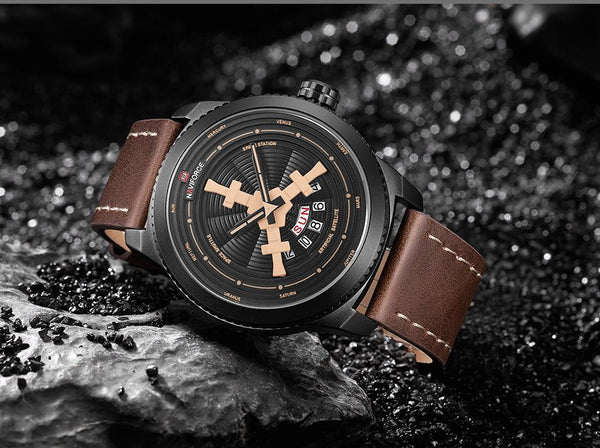 Sport  Watches For Man Waterproof Watch Analog Quartz Leather Band Date Calendar  Wristwatch Unique Design Perfect Gift
