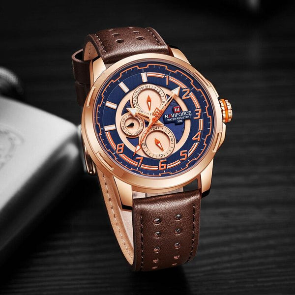 Sport Watches For Man Waterproof Watch Analog Quartz Leather Band Date Calendar  Unique Wristwatch  Perfect Gift