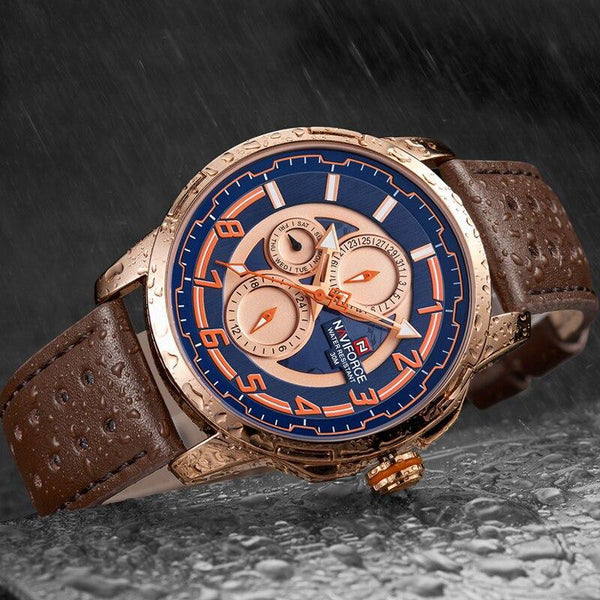 Sport Watches For Man Waterproof Watch Analog Quartz Leather Band Date Calendar  Unique Wristwatch  Perfect Gift