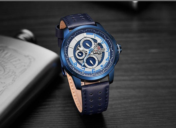 Sport Watches For Man Waterproof Watch Analog Quartz Leather Band Date Calendar  Unique Wristwatch  Perfect Gift