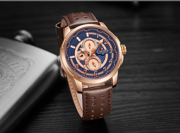 Sport Watches For Man Waterproof Watch Analog Quartz Leather Band Date Calendar  Unique Wristwatch  Perfect Gift
