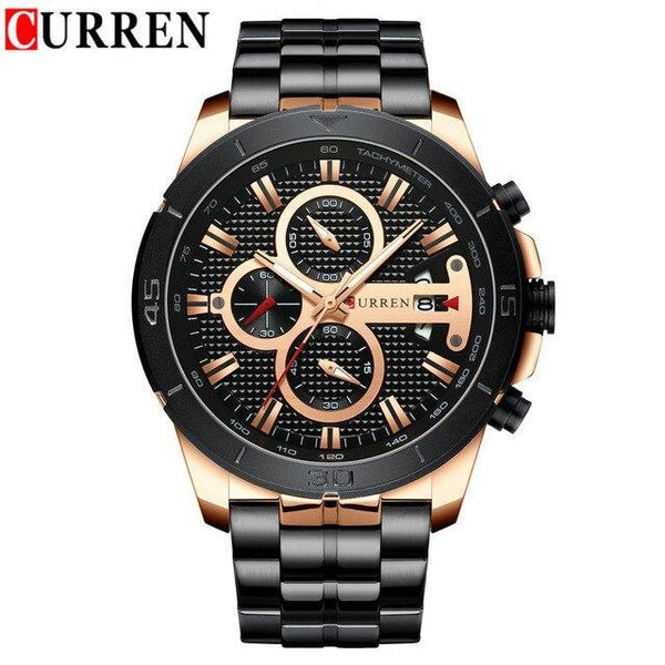 Men's Waterproof  Watch With Chronometers Day View And Fluorescent Hands Unique  Luxury Design  Perfect Gift