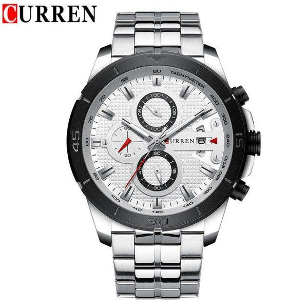 Men's Waterproof  Watch With Chronometers Day View And Fluorescent Hands Unique  Luxury Design  Perfect Gift