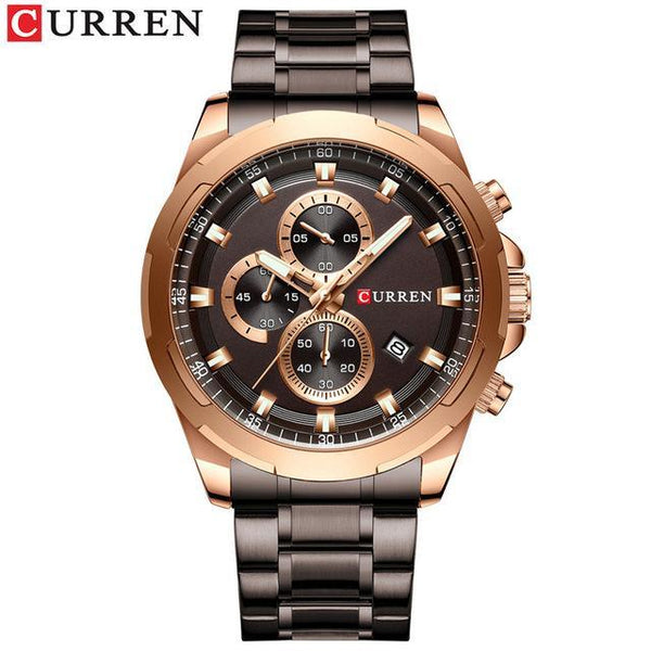 Men's  Water Resistant Watch With Chronometers Day View Unique Design Perfect Gift