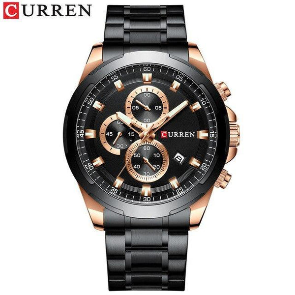 Men's  Water Resistant Watch With Chronometers Day View Unique Design Perfect Gift