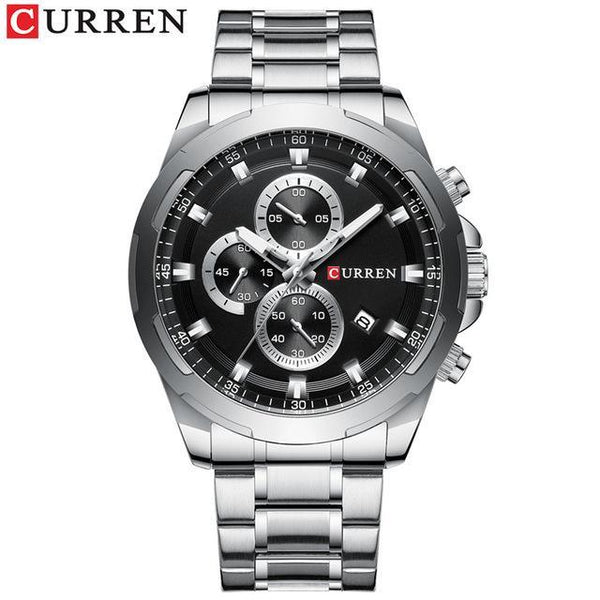 Men's  Water Resistant Watch With Chronometers Day View Unique Design Perfect Gift