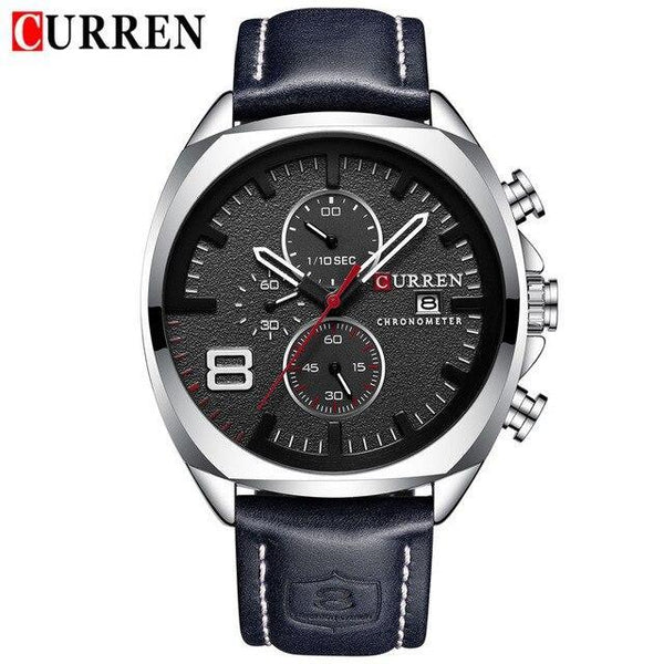 Men's Retro Square-Round Waterproof Watch With Chronometers And Leather Belts Excellent Design Perfect Gift