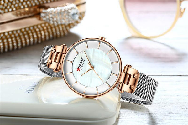 Women's Luxury Watches In Excellent Background And Zircon Designs Business Style Wristwatch Perfect Gift For Her