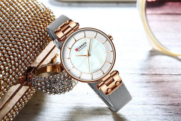 Women's Luxury Watches In Excellent Background And Zircon Designs Business Style Wristwatch Perfect Gift For Her
