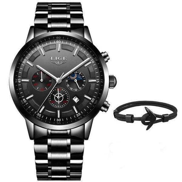 Men's Waterproof  Watch With Chronometers And Date Display Unique Design Perfect Gift
