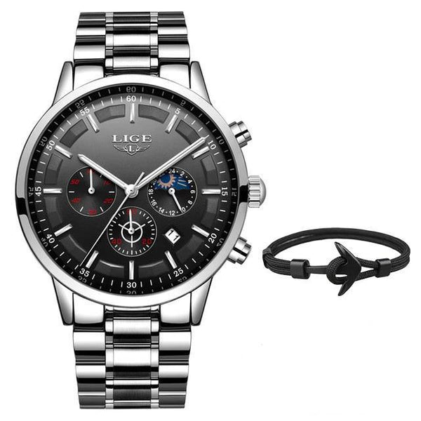 Men's Waterproof  Watch With Chronometers And Date Display Unique Design Perfect Gift