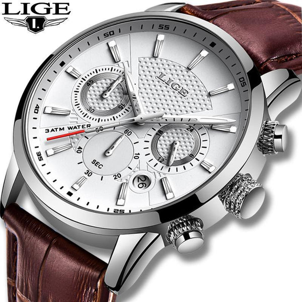 Men's  Waterproof Watch With Chronometers Day View Sport Analog Watches Excellent Look Perfect Gift For Him