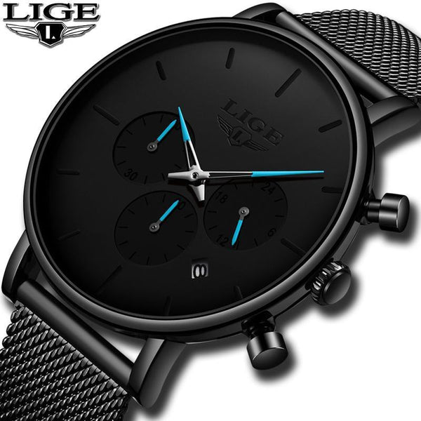 Men's Elegant Waterproof  Watch With Chronometers And Color Hands Unique Design Excellent Look