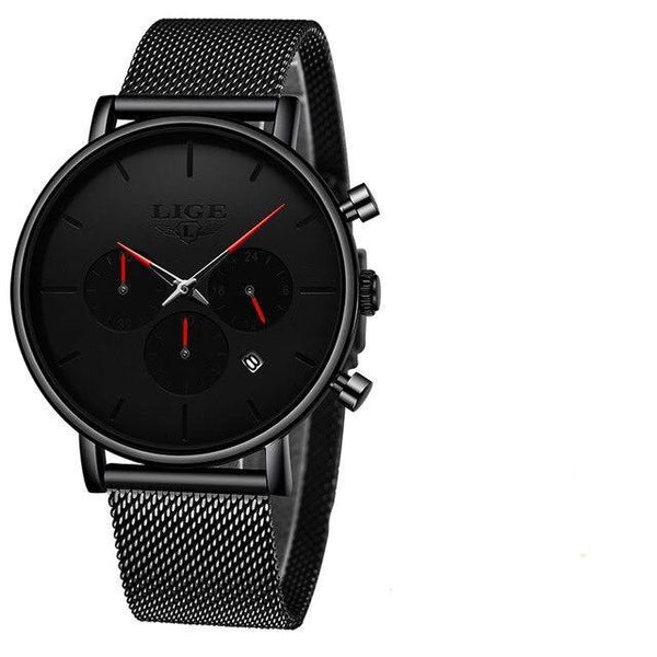 Men's Elegant Waterproof  Watch With Chronometers And Color Hands Unique Design Excellent Look