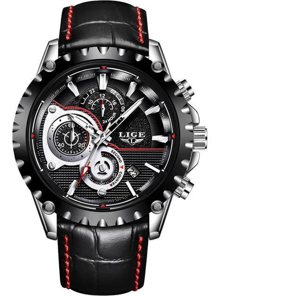 Business Elegant Men's  Watch With Chronometers Day View  Fluorescent Hands Excellent Look Unique Design Perfect Gift For Your Man