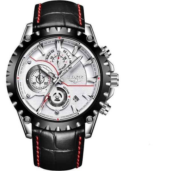 Business Elegant Men's  Watch With Chronometers Day View  Fluorescent Hands Excellent Look Unique Design Perfect Gift For Your Man